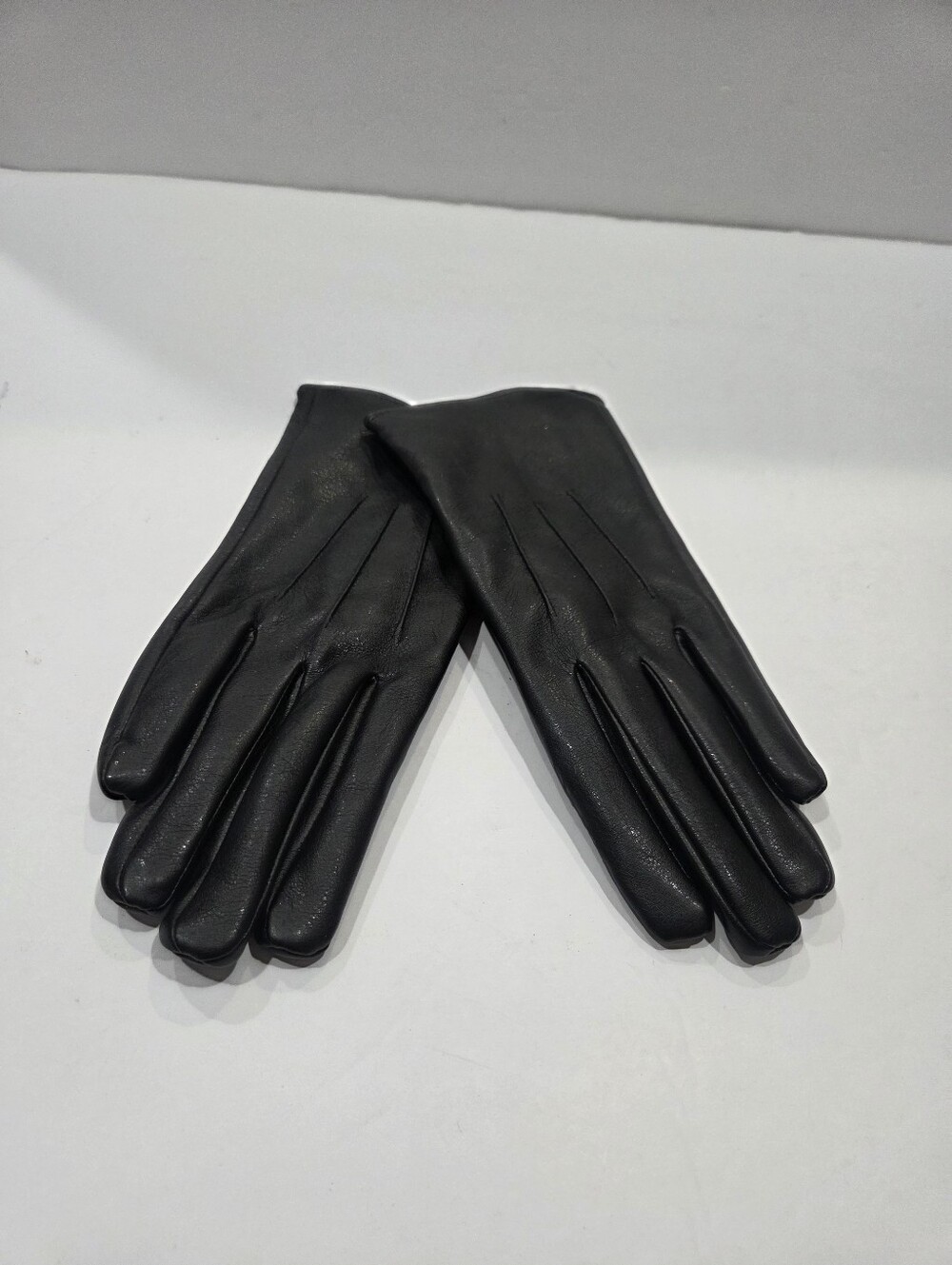 George Women's Black Faux  Leather  Gloves Sz.S/M
